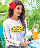 Sunflower Band - White Long Sleeve Crewneck T-Shirt