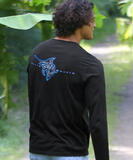 Marlin Tattoo - Jet Black Long Sleeve Pima T-Shirt