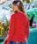 Retro Island Band - Candy Apple Red Dyed Long Sleeve Crewneck T-Shirt