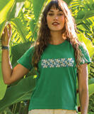 Plumeria Whisper Band - Wintergreen Dyed Short Sleeve Crewneck T-Shirt