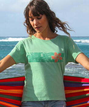Haku Band - Key Lime Dyed Short Sleeve Scoop Neck T-Shirt