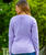 Wyland&reg; Whale Tail Brushed - Lavender Dyed Long Sleeve Crewneck T-Shirt