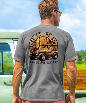 Jeep Take To The Dirt - Crater Dyed&reg; Short Sleeve Crewneck T-Shirt