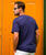 Wyland&amp;reg; Whale Tail Brush - Indigo Short Sleeve Pima T-Shirt