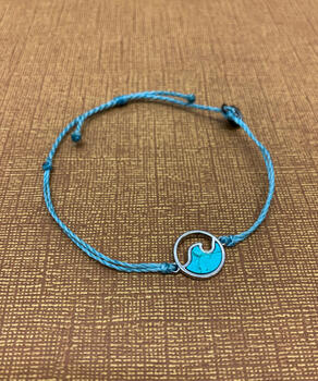 Puravida Silver Stone Wave - Crystal Blue Bracelet
