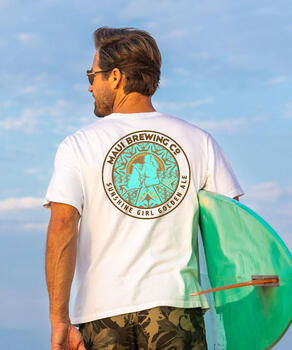 Maui Brewing Co Sunshine Girl - White Short Sleeve Crewneck T-Shirt