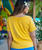 Pineapple Quilt - Pineapple Dyed Short Sleeve Scoop Neck T-Shirt