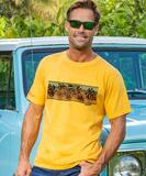 Linear Retro Surf - Honey Dyed Short Sleeve Crewneck T-Shirt