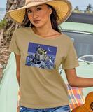 B. Kliban Moonlight Serenade Cat - Kona Coffee Dyed Short Sleeve Scoop Neck T-Shirt