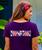 Blackberry Floral - Blackberry Dyed Short Sleeve Scoop Neck T-Shirt