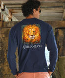 Discovery Channel African Lion - Navy Long Sleeve Crewneck T-Shirt